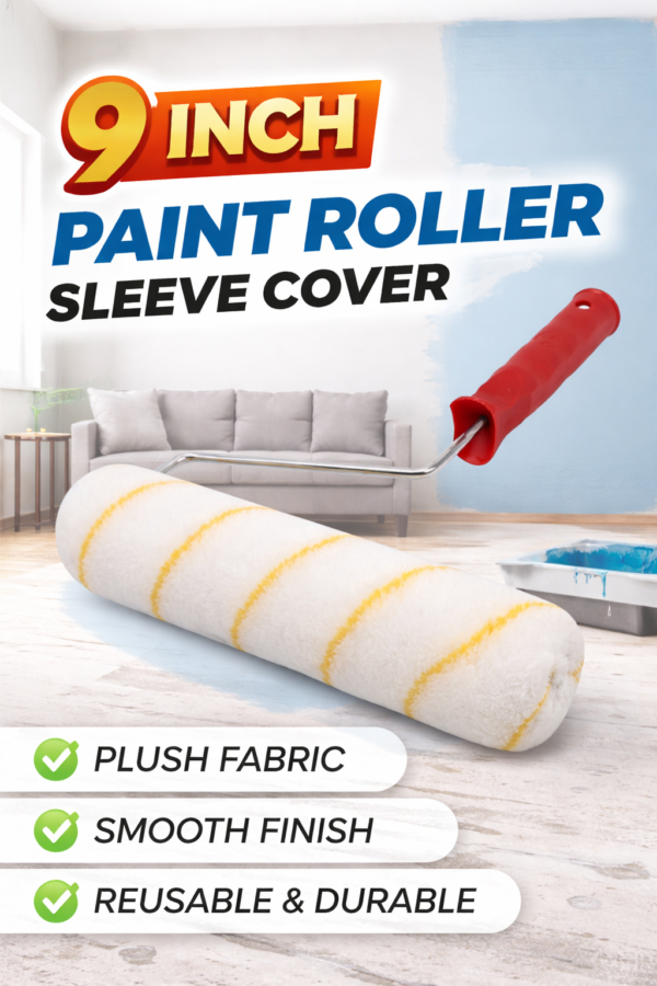 9 Inch Paint Roller Sleeve Cover | Plush Wall Roller Buy 9 Inch Roller Sleeve Cover for Smooth Wall Painting Plush Paint Roller Sleeve 9 Inch for Walls & Ceilings