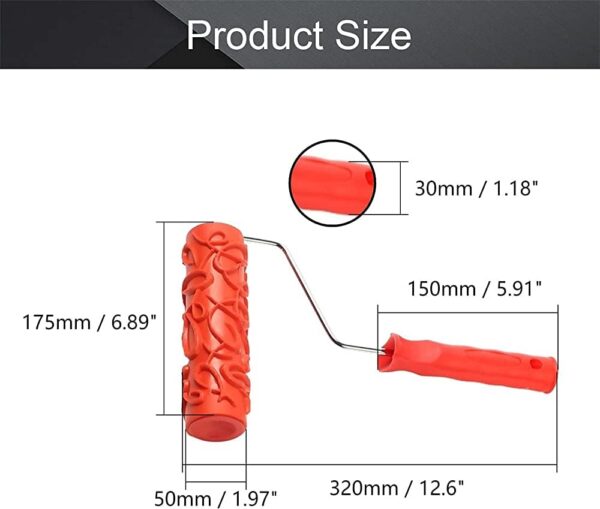 Pattern Paint Roller Showing Decorative Wall Finish Result Home Decoration Tool Designer Paint Roller 7 Inch Reusable