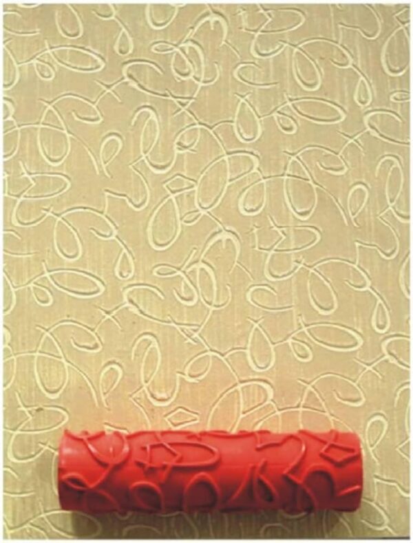 Texture Paint Roller Creating Designer Wall Patterns Easily DIY Wall Painting Roller Before After Design Transformation Rubber Pattern Paint Roller for Stylish Wall Design at Home Designer Paint Roller Easy Wall Decoration Without Painter Wall Texture Roller Tool for Home Interior Decoration DIY